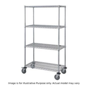 Techni-Pro TST-MSU1872-4-63 - Mobile Shelving Unit, 18" X 72" X 63", Steel, 4-Shelf