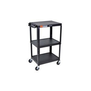 TestEquity TE-1054 - Adjustable Height Mobile Cart with Power Strip