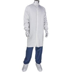 Uniform Technology Disctek 2.5 Grid ISO 4 (Class 10) Cleanroom Frock, White, XS - 5XL