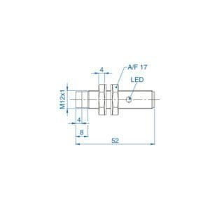 Altech AIK12N04AP024-Q65 - DC 3 Wire Short Body Sensor Connector, 4mm Distance, M12 Non-Flush Mount