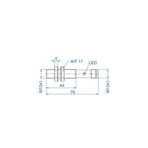Altech AIS12F02AP024-Q65 - DC 3 Wire Stadnard Sensor Connector, 2mm Distance, M12 Flush Mount (BN)