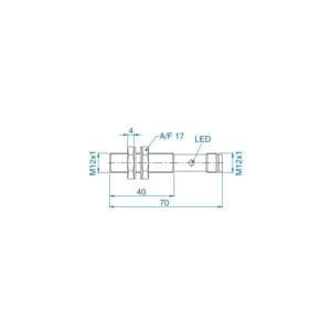 Altech AIS12F04AP024-Q65 - DC 3 Wire Extended Sensor Connector, 4mm Distance, M12 Flush Mount (BN)