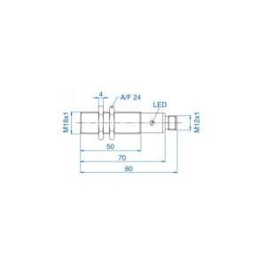 Altech AIS18F05AN024-Q65 - DC 3 Wire Standard Sensor Connector, 5mm Distance, M18 Flush Mount (BN)