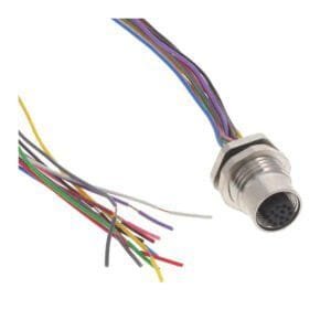 Altech ALBKF12-FPBR12-P2 - Bulkhead Feed-Thru Conn., M12, Front Mt, 12-pos, PVC