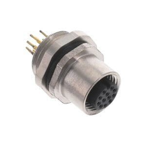 Altech ALBKF12-FPBR12-S0 - Bulkhead Feed-Thru Conn., M12, Front Mt, 12-pos