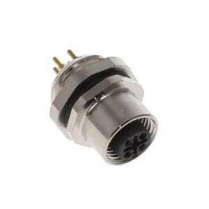 Altech ALBKF12-FPBR4-S0 - Bulkhead Feed-Thru Conn., M12, Front Mt, 4-pos