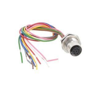 Altech ALBKF12-RMBR8-P2 - Bulkhead Feed-Thru Conn., M12, Rear Mt, 8-pos, PVC