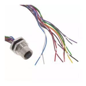 Altech ALBKF12-RPBR12-P2 - Bulkhead Feed-Thru Conn., M12, Rear Mt, 12-pos, PVC