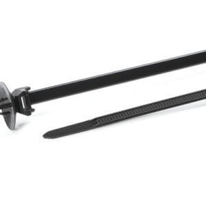 HellermannTyton 126-00099 - 1-Piece Cable Tie/Fir Tree Mount, 6.1"L, 0.19 - 0.21" Hole Dia, PA66HS, Black