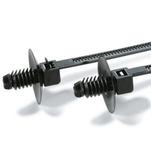 HellermannTyton 150-55500 - 1-Piece Cable Tie/Fir Tree Mount, 6.7"L, 0.25" - 0.28" Hole Dia, PA66, Black