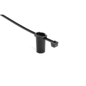 HellermannTyton 156-01296 - 2-Pc Cable Tie/Oval Stud Mount, 8.0" Long, 50lb Tensile, w/Thumb Bar, Black