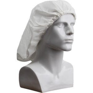 Uniform Technology CHB24-76WH-O/S - Antimicrobial Tricot Bouffant, White, OS