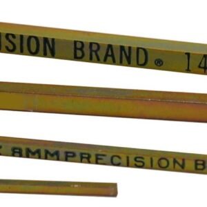 Precision Brand 04040 - 12MM Square Metric Keystock, Gold Dichromate Finish, 12'' Length (Pack of 6)