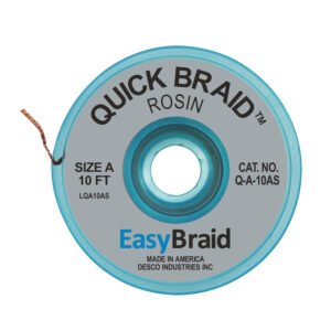 Easy Braid Q-A-10AS Solder Wick, Rosin, 0.025" x 10 ft, Size A, Gray Label