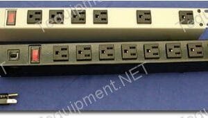 Hammond 1582H8C1BK 15A 8 Rack Mount Outlet Strip with Switch, 6 ft. cord - T Lock - Outlets Front - Black
