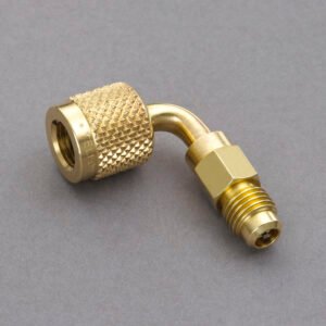 Yellow Jacket 19191 1/4" Female Quick Coupler x 1/4" Male Flare with Schrader Core in Male End