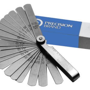 Precision Brand 19821 - 25 Piece Steel Feeler Gage Fan Blade Asst 1/2″ X 3″ Rounded Blades