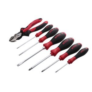 Wiha 30942 - Cutter and Screwdriver Set, Industrial, SoftFinish, 7pcs