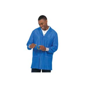 Worklon 3476-XS - Lab Jacket, Work-Stat ESD-Safe Unisex, Cuffs, Lapel Collar, 33", White, XS