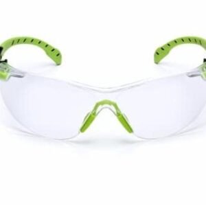 3M 7100079049 - Solus 1000-Series Safety Glasses S1201SGAF, Green/Black, Clear Scotchgard Anti-Fog Lens