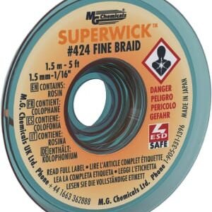 MG Chemicals 424 - Fine Braid Super Wick (Width = 1/16 inch, 1.5mm / Length = 5ft, 1.5 m)