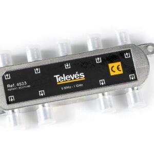 Televes 4533 CATV 8 Way Splitter (5-1000MHz, F Connectors, Indoor, -11dB)