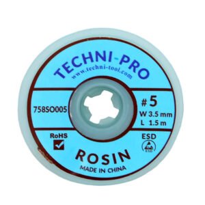 Techni-Pro 758SO005 - Desoldering Braid, Rosin, 0.145"x5ft, Size #5, Brown Label