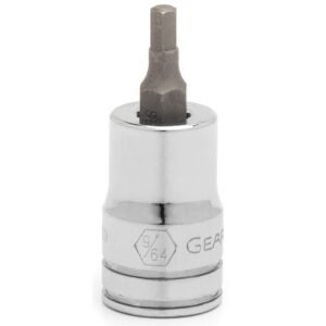 GEARWRENCH 80415D Bit Socket, 3/8" Drive, Hex End, 9/64" Hex Size, 1.653" OAL