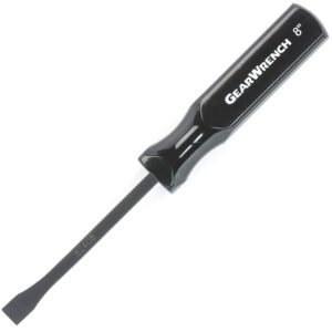 GEARWRENCH 82408 Pry Bar, Angled Tip, 8" Over-All Length, 4" Blade Length, Curved End, Black