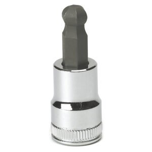 GEARWRENCH 82500 Bit Socket, 3/8" Drive, Hex Ball End, 4mm Hex Size, Long, 1.654" OAL
