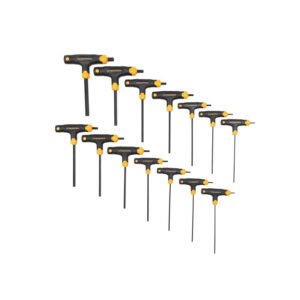 GEARWRENCH 83514 - T-Handle Hex Key Set, Dual Material Handle, SAE/Metric, Alloy Steel, 14/Pcs