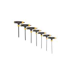 GEARWRENCH 83515 T-Handle Hex Key Set, Ball End, SAE, 7 Pieces, Alloy Steel, Dual Material Handle
