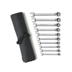 GEARWRENCH 9601RN Ratcheting Combination Wrench Set, Reversible, Metric, 72-Tooth, 12 Pt, 10 Pieces