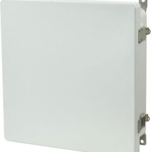 Allied Moulded AM1224L 12"x12"x4" AM Series Fiberglass Wall Mount Enclosure Assembly with Hinged Cover and Stainless-Steel Snap Latch