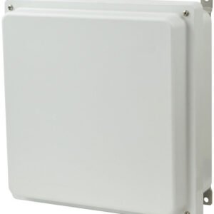 Allied Moulded AM1224R 12"x12"x4" AM-R Series Fiberglass Wall Mount Enclosure Assembly with Raised 4-Screw Lift-off Cover