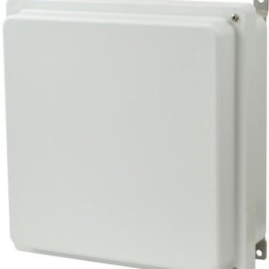 Allied Moulded AM1224RH 12"x12"x4" AM-R Series Fiberglass Wall Mount Enclosure Assembly with Raised 2-Screw Hinged Cover