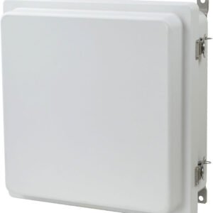 Allied Moulded AM1224RT 12"x12"x4" AM-R Series Fiberglass Wall Mount Enclosure Assembly with Raised Hinged Cover and Stainless-Steel Twist Latch
