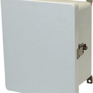 Allied Moulded AM1084L 10x8x4 NEMA 4X Fiberglass Enclosure with Snap Latch Hinged Cover