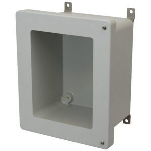 Allied Moulded AM1086HW 10x8x6 NEMA 4X Fiberglass Enclosure with Hinged Screw Cover and Window