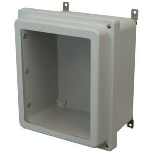 Allied Moulded AM1206RHW 12x10x6 NEMA 4X Fiberglass Enclosure with Raised Hinged Screw Cover and Window