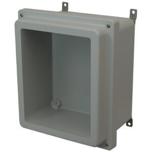 Allied Moulded AM1426RW 14x12x6 NEMA 4X Fiberglass Enclosure with Raised Lift-Off Screw Cover and Window