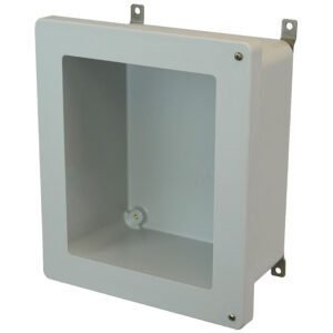 Allied Moulded AM1648HW 16x14x8 NEMA 4X Fiberglass Enclosure with Hinged Screw Cover and Window