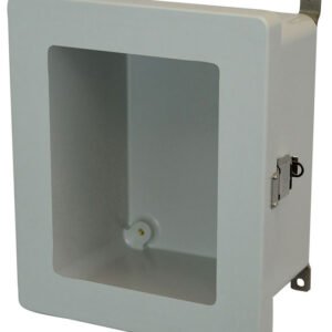 Allied Moulded AM1084LW 10x8x4 NEMA 4X Fiberglass Enclosure with Quick-Release Latch Hinged Cover with Window