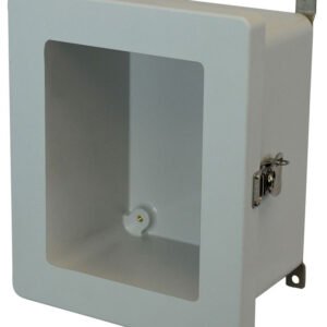 Allied Moulded AM1084TW 10x8x4 NEMA 4X Fiberglass Enclosure with Twist Latch Hinged Cover with Window