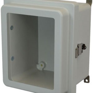 10x8x6 NEMA 4X Fiberglass Enclosure with Raised Quick-Release Latch Hinged Cover with Window