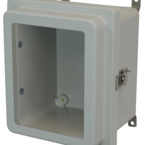 Allied Moulded AM1086RTW 10x8x6 NEMA 4X Fiberglass Enclosure with Raised Twist Latch Hinged Cover with Window