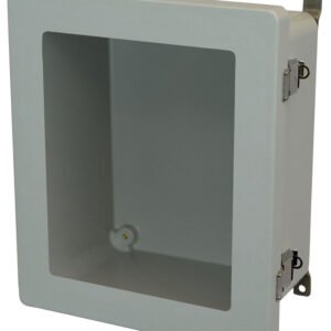 Allied Moulded AM1206LW 12x10x6 NEMA 4X Fiberglass Enclosure with Quick-Release Latch Hinged Cover with Window