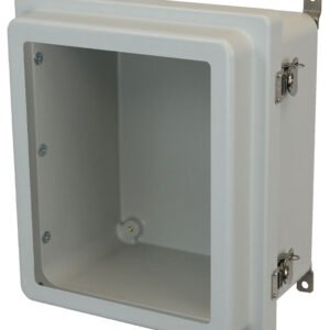 Allied Moulded AM1206RTW 12x10x6 NEMA 4X Fiberglass Enclosure with Raised Twist Latch Hinged Cover with Window
