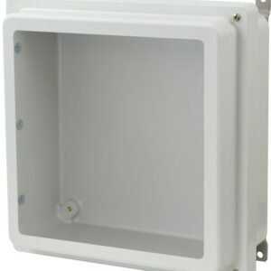 Allied Moulded AM1224RHW 12" x 12" x 4" Fiberglass Wall Mount Enclosure Assembly with Window