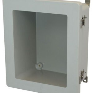 Allied Moulded AM1426TW 14x12x6 NEMA 4X Fiberglass Enclosure with Twist Latch Hinged Cover with Window